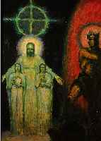 FREY-MOOCK, ADOLF, 1881 JONA-1954 EGNACH, SZENE AUS DEN NIBELUNGEN, ÖL/HOLZ, RE. U. SIGN., CA. 60 X 50 CM, R.