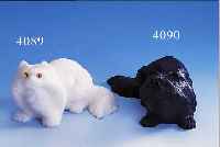 KATZE AUS SCHWARZEM OBSIDIAN, CA. 2.95 KG, H CA. 10 CM L CA. 22 CM
