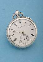 ROBERT CHALMERS HERRENTASCHENUHR LEPINE, REF.-NR. 88208, ENGLAND, CHESTER UM 1905, STERLINGSILBER, 2-TEIL. EMAILBL. REP. BEI 6, SIGN., ...