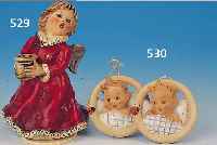 ZWEI WANDAPPLIKEN, GOEBEL, SIGN. HUMMEL, UM 1949-52, FEINSTEINGUT, KINDERKöPFE MIT MARIENKäFERN, BUNT BEMALT, D. CA. 7 CM