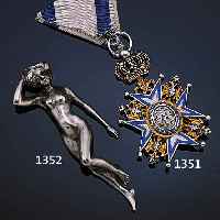 SAVA-ORDEN, 2. MODELL, HEILIGER MANTEL, 1904- 1915, RITTERKREUZ, SILBER, BT. EMAILLIERT, ORIG.- RIPSBAND ANGESCHMUTZT, VERGOLDUNG ...