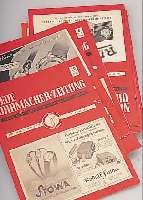 30 EXEMPLARE DES FACHJOURNALS "NEUE UHRMACHER-ZEITUNG", ULM/DONAU, VON 1952-1957, ALTERS- U. GEBRAUCHSSPUREN