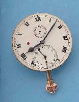EINBAUBORDCHRONOGRAPH, KAL. UNGED., M. 12- STD.-STOPPZäHLER, MESSINGGEH., KL. SEK., STOPPFKT. üBER SCHALTRAD U. DRüCKERKRONE, SCHWEIZ ...