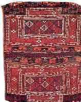SHASAWAN-ESELTASCHE,PERSIEN CA.127 X 95 CM. EHZ.2-3 WOLLE-WOLLE UM 1940.