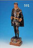 SKULPTUR, BEZ. MARMON U. BLANK WIL 1923, HOLZ, H. 72 CM, BUNT GEFAßT, L. BESCH.