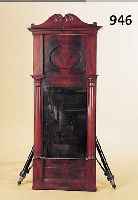SPIEGEL, DEUTSCH, UM 1860, MAHAGONIFURNIER, ALTES GLAS, L. ALTERSSPUREN, CA. 132 X 56 CM