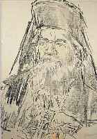 KOKOSCHKA, OSKAR, 1886-1980, LITHOGRAPHIE AUF JAPAN-PAPIER, AUS DER SERIE JERUSALEM FACES, KOLORIERT, ...