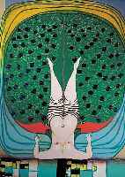 HUNDERTWASSER, FRIEDENSREICH, 1928-2000, HOMMAGE A SCHRöDER-SONNENSTERN, MISCHTECHNIK MIT METALLFOLIENPRäGUNG, NUM. 2383/4200, ...