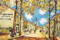 UTRILLO, MAURICE, 1883-1955, , FARBLITHOGRAPHIE NACH EINEM GEMäLDE, POSTHUMER DRUCK VON MORLOT PARIS, CA. 45 X 57 CM