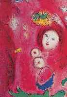 CHAGALL, MARC, 1887-1985, DREI FARBOFFSETS AUS DAPHNIS UND CHLOE, ED. G. BRAZILLER NEW YORK 1977, DOPPELBLäTTER MIT BUGFALTEN, ...