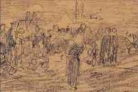 WOPFNER, JOSEPH, 1843 SCHWAZ/TIROL-1927 MüNCHEN, VIELFIGURIGE SZENE, BEZEICHNET SONNWEND 1880, ...