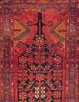 MALAYER,PERSIEN CA.360 X 104 CM. EHZ.4 FLOR WOLLE UM 1910.