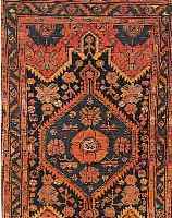 HAMADAN,PERSIEN CA.198 X 119 CM. EHZ.3-4 KL.LOCH FLOR WOLLE UM1940.