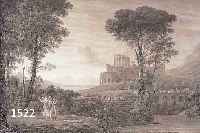HALDENWANG, CHRISTIAN, KUPFERSTICH VON 1827, NACH EINEM GEMäLDE VON LORRAIN, RäNDER MEHR- FACH EINGERISSEN, CA. 40.5 X 57.5 CM, BEZ.: DIE ...