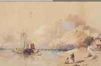 ROWBOTHAM, THOMAS LEESON, 1783-1853, BEKANNTER BRIT. LANDSCHAFTSMALER,KOBLENZ UND BURG EHRENBREITSTEIN, BETITELT UND DAT. ...
