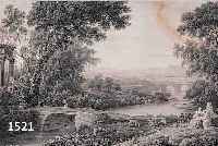 HELDENWANG, CHRISTIAN, KUPFERSTICH NACH EINEM GEMäLDE VON LORRAIN, 1824, DER MITTAG, GEBRäUNT UND WASSERFLECKIG, CA. 40.5 X 57.5 CM
