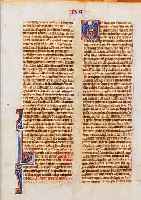 SIEBEN BLäTTER AUS EINEM STUNDENBUCH, UM 1380-1420, HANDSCHRIFT AUF PERGAMENT, MIT INITIALEN IN ROT UND BLAU, BLATTGR. CA. 17 X 12 CM