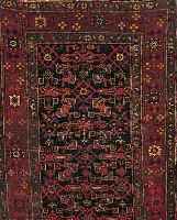 MALAYER,PERSIEN CA.184 X 114 CM. EHZ.4 WOLLE-WOLLE UM 1900.