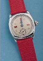 ELGIN HERRENARMBANDUHR, REF.-NR. 0265513, USA UM 1924, METALL VERCHR., CARREE-CAMBRE, BODEN U. GLASR. GEDR., GEPR. ZIFFERBL., REST.,STD.-ZEICHEN ...