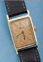 ALPINA HERRENARMBANDUHR SIEGERIN, REF.-NR. 783110, DEUTSCHLAND UM 1938, GG 585/000, RECT.-FORM, BODEN GEDR., 2-TON ZIFFERBL., INNENSCHALE ...