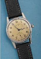 UNIVERSAL GENEVE HERRENARMBANDUHR, REF.-NR. 212202, SCHWEIZ UM 1948, EDELST., WASSERGESCH.DRUCKBODEN M. SPEZIELLER WERKPAßTECHNIK, BLATTVERS., ...