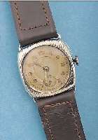 BIFORA (BITTLINGMAYER) HERRENARMBANDUHR, DEUTSCHLAND UM 1932, 800ER SILBER, CARREE- CAMBRE, BODENSCHARNIER, VERG. BLATT, FARBL. GET., 15 ...