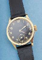 ESZHA HERRENARMBANDUHR, REF.-NR. 88593, DEUTSCHLAND/SCHWEIZ UM 1938, GG 585/000, BODEN U. GLASR. GEDR., AUßER LEDERB. ORIG.- ZUSTAND, 15 ...