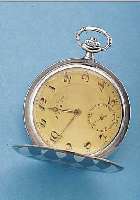 ALB HERRENTASCHENUHR SAVONETTE, SCHWEIZ UM 1925, TULASILBER (800), RAUTENDESIGN, AUF SPRUNGDECKEL VERG. MONOGR. MPH, VERG. BLATT ALTERSBED. ...