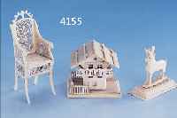 3 MINIATURMöBEL, NIEDERLANDE UM 1890/1900, BEIN, HäUSCHEN BESCH. (GELäNDER TEIL- WEISE FEHLEND), THRON: DURCHBRUCHARBEIT BESCH., ...