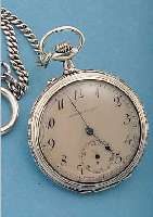 HERRENTASCHENUHR, SCHWEIZ/DEUTSCHLAND UM 1912, 800ER SILBER, BEZ. CHRONOMETRE ETERNA, SILBERSTüLPZIFFERBL., L. FL., VERG. ANKERW., KOMP.-UNR., ...