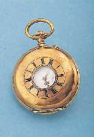 HERRENTASCHENUHR HALBSAVONETTE, SCHWEIZ UM 1910, METALL HARTVERG., AUßEN-STD.-ZEICHEN BLAU EMAILL., EMAILBL., ZYLINDERW. VERN., ...