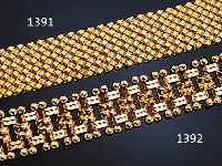 BREITES ARMBAND, GG 750/000, CA. 130 G, TEILMATT., KORBARTIG GEFLOCHTEN, DEUTSCHE, QUALITäTVOLLE JUWELIERANFERTIGUNG, MEISTER- MAREK WT ...