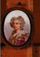 MINIATURMALEREI, DEUTSCH, UM 1870, , PORTRäT EINER DAME, AUF PORZELLAN, IM OVAL CA.6 X 4,5 CM, ORIG. ETUI