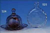 BUTTERGLOCKE, BöHMEN, 2. HäLFTE 19. JH., FARBLOSES GLAS, RUBINIERT, H. 10 CM, GESCHNITTENE ANSICHT VON TEPLITZ, STADTBAD, ...