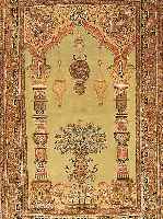 GHOM SEIDE,PERSIEN CA.128 X 81 CM. EHZ.2 FLOR NATURSEIDE CA.50 JAHRE.