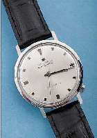 JUNGHANS HERRENARMBANDUHR ELEKTRONIK/ATO-CHRON DEUTSCHLAND UM 1967, EDELST., KAL. 600, VERG. WERK, NR. 27009, EINE DER ERSTEN TRANS.-GEST. ...