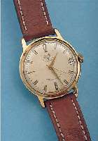 GUB HERRENARMBANDUHR AUTOMAT, REF.-NR. 65876, DEUTSCHLAND UM 1963, METALL VERG., BER., EDELST.-BODEN GEDR., ORIG.-BLATT FL., ...