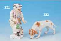 PORZELLANFIGUR, KPM BERLIN, 20. JH., ALLEGORIE AUF DIE ASTROLOGIE, BUNT BEMALT, GOLDSTAFFIERT, IN. REST., H. 10 CM