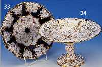 FUßSCHALE, MEISSEN, UM 1870/80, PORZELLAN, BLäTTERDEKOR, H. 18 CM, D. 29 CM