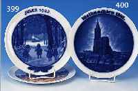 WEIHNACHTSTELLER, ROSENTHAL, 1941, PORZELLAN, BLAUE UNTERGLASURMALEREI, STRAßBURGER MüNSTER, D. CA. 21,5 CM
