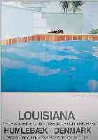HOCKNEY, DAVID, POOL AND STEPS, PLAKAT ZUR AUSSTELLUNG LOUISIANA MUSEUM HUMBLEBAEK 1987, FARBOFFSET, HANDSIGNIERT, CA. 85 X 62 CM