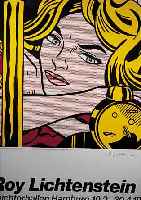 LICHTENSTEIN, ROY, BLONDE WAITING, PLAKAT ZUR AUSSTELLUNG DEICHTORHALLEN HAMBURG 1995, FARBOFFSET, HANDSIGNIERT, CA. 84 X 59,5 CM