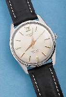 LONGINES HERRENARMBANDUHR CONQUEST AUTOMATIK, REF.-NR. 9044/2/285, SCHWEIZ UM 1964, EDEL-ST., IN ZENTRUM DES BODENS GOLDSYMB. (EMAIL ENTFERNT), ...