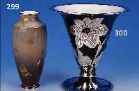 VASE, ROSENTHAL, UM 1925-30, PORZELLAN, KOBALTBLAU GLASIERT, MIT SILVER-OVERLAY IN BLUMENDEKOR, H. CA. 19,5 ...