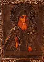 IKONE, RUSSLAND, UM 1900, DARST. EINES HEILIGEN, TEMPERA AUF HOLZ, ZISELIERTES UND PUNZIERTES METALLOKLAD, CA. 22 X 18 ...