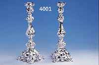 KERZENLEUCHTERPAAR, 925ER SILBER, BAROCKSTIL, PRUNKVOLL, Z.T. HANDARBEIT, H CA. 32 CM, CA. 496 G