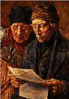 UNBEKANNTER MALER, UM 1900, NACH NIEDER- LäNDISCHEM VORBILD, DOPPELPOTRäT, ÖL/MALKARTONRE. O. SIGN., CA. 24 X 18 CM, R.
