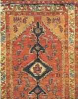 SANJAN,PERSIEN CA.197 X 128 CM. EHZ.3-4 FLOR WOLLE UM 1940.
