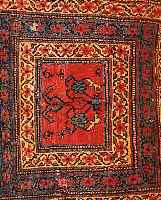 MESCHGIN,PERSIEN CA.62 X 54 CM. EHZ.4 FLOR WOLLE UM 1910.