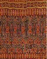 INDONESISCHE IKAT CA.160 X 143 CM. EHZ.4 WOLLE-WOLLE UM 1940.